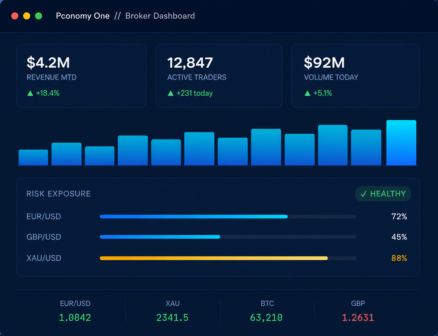 Pconomy io broker dashboard